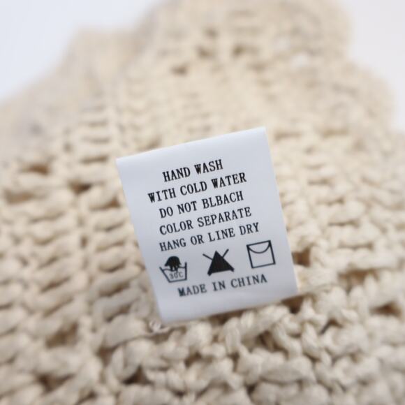 DREAMERS BY DEBUT NWT Button-Up Crochet Crop Tank Sweater Tan Women's L - Picture 9 of 9